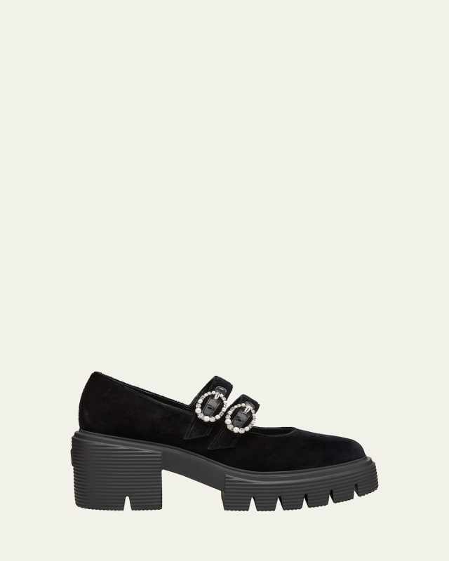 Soho Velvet Mary Jane Ballerina Loafers